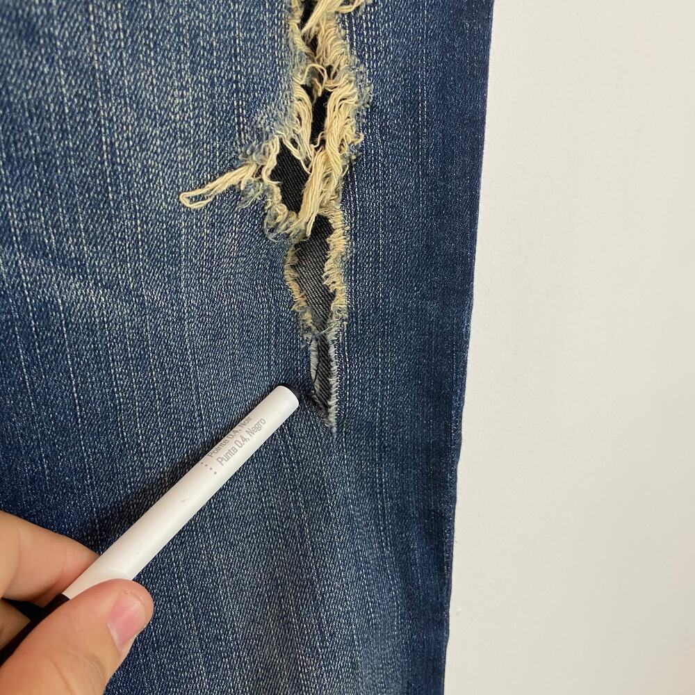 Express Legging Distressed Mid Rise Jeans - Picture 2 of 8